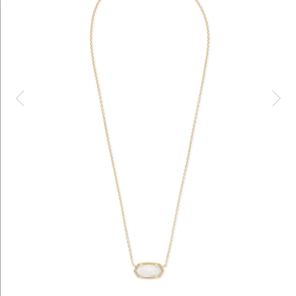 Elisa Gold Pendant Necklace in another of Pearl